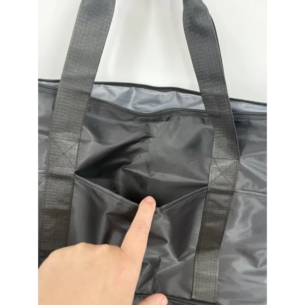 Expandable Travel Duffle Bag Carry On Black Lightweight With Pockets New